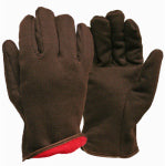 BIG TIME PRODUCTS LLC Jersey Winter Work Gloves, Brown Fleece Lined, Men's L