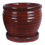 TRENDSPOT INC 9 In. Honey Jar Planter, Ceramic, Red