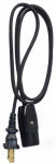 PT HO WAH GENTING Miniature Plug Appliance Cord, 18/2 HPN, Black, 3-Ft. ELECTRICAL PT HO WAH GENTING