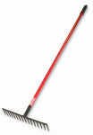 BULLY TOOLS Level Head Rake, Steel, 66-In. Fiberglass Handle