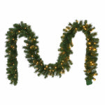 PULEO ASIA LIMITED Artificial Garland, 100 Warm White LED Lights, 10-In. x 9-Ft.