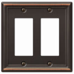 AMERTAC-WESTEK Chelsea Wall Plate, Steel, 2 Rocker, Brushed Nickel ELECTRICAL AMERTAC-WESTEK