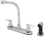 HOMEWERKS WORLDWIDE LLC-IMPORT Kitchen Faucet With Side Spray, 2 Lever Handles, Chrome PLUMBING, HEATING & VENTILATION HOMEWERKS WORLDWIDE LLC-IMPORT
