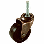 RICHELIEU AMERICA LTD Wheel Caster, Black Soft Rubber With Copper Finish, Wood Stem, 2-In., 2-Pk. HARDWARE & FARM SUPPLIES RICHELIEU AMERICA LTD