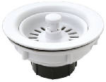 PLUMB SHOP DIV BRASSCRAFT Basket Sink Strainer, White Plastic, 3.5-In. PLUMBING, HEATING & VENTILATION PLUMB SHOP DIV BRASSCRAFT