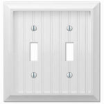AMERTAC-WESTEK Cottage Wall Plate, White Faux Wood, 2 Toggle