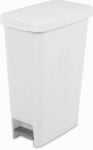 STERILITE Slim StepOn Wastebasket, White, 11 Gallons HOUSEWARES STERILITE