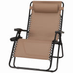 WOODARD CM LLC Sunny Isles Zero Gravity Chair, Coated Steel Frame, Mocha, XL