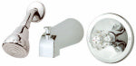 HOMEWERKS WORLDWIDE LLC-IMPORT Tub & Shower Faucet + Showerhead, Acrylic Handle, Chrome PLUMBING, HEATING & VENTILATION HOMEWERKS WORLDWIDE LLC-IMPORT