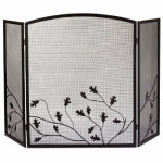PANACEA PRODUCTS CORP 3-Panel Fireplace Screen, Natural Brown, Oak Leaf, 32 x 50 In.