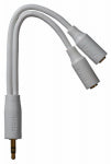 AUDIOVOX Stereo Y Extension Cable, White, 3.5mm