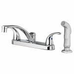 HOMEWERKS WORLDWIDE LLC-IMPORT Kitchen Faucet With Side Spray, 2 Decorative Lever Handles, Chrome