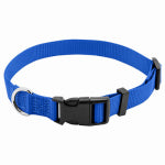 WESTMINSTER PET PRODUCTS IMP Dog Collar, Adjustable, Blue Nylon, Quadlock Buckle, 3/4 x 14 to 20-In.