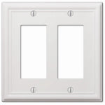 AMERTAC-WESTEK Chelsea Wall Plate, White, Steel, 2 Rocker ELECTRICAL AMERTAC-WESTEK