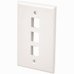 AUDIOVOX 3 Port Wall Plate, White ELECTRICAL AUDIOVOX