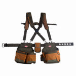 PULL R HOLDING CO LLC Airlift 2 Bag Tool Belt with Suspenders, Brown TOOLS PULL R HOLDING CO LLC