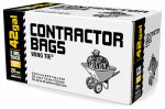 BERRY GLOBAL Contractor Trash Bags, Black, Wing Ties, 3-Mil Thick, 42 Gallons, 20-Ct.
