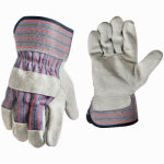 BIG TIME PRODUCTS LLC Double Leather Palm Work Gloves, Men's Medium