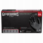 AMMEX CORPORATION Nitrile Industrial Work Gloves, Powder-Free, Black, Small, 100-Ct.