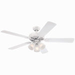 WESTINGHOUSE FAN & LIGHTING Vintage Ceiling Fan + Light Kit, White, 52-In.