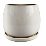 TRENDSPOT INC 6 In. Artisan Planter, Ceramic, Cream White