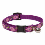 LUPINE INC Adjustable Cat Collar With Bell, Breakaway Buckle, Rose Garden Pattern, 1/2 x 8 - 12-In. PET & WILDLIFE SUPPLIES LUPINE INC