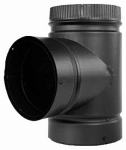 SELKIRK CORPORATION Smoke/Stove Pipe Tee with Cap, Double Wall, Black Matte Finish, 6 In. PLUMBING, HEATING & VENTILATION SELKIRK CORPORATION