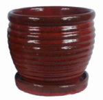 TRENDSPOT INC 6 In. Honey Jar Planter, Ceramic, Red
