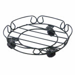 PANACEA PRODUCTS CORP-IMPORT Plant Caddy, Wheeled, Black Steel, Round, 12-In. LAWN & GARDEN PANACEA PRODUCTS CORP-IMPORT