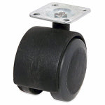 RICHELIEU AMERICA LTD Dual-Wheel Caster With Plate, Black With Grey Soft Tread, 2-In., 2-Pk. HARDWARE & FARM SUPPLIES RICHELIEU AMERICA LTD