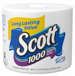 KIMBERLY-CLARK CORP Single Roll Bath Tissue, White, 1-Ply, 1000 Sheets