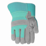 MIDWEST QUALITY GLOVES Women's Suede Leather Palm Glove With Breathable Mesh Back, M
