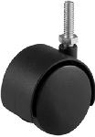 RICHELIEU AMERICA LTD Dual-Wheel Caster, Threaded Stem, Black, 2 In. HARDWARE & FARM SUPPLIES RICHELIEU AMERICA LTD