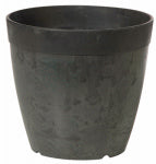 NOVELTY MFG CO ArtStone Dolce Planter, Plastic, Water-Minder, Black, 8 In. Round