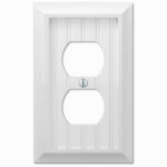 AMERTAC-WESTEK Cottage Wall Plate, Faux White Wood, 1 Duplex ELECTRICAL AMERTAC-WESTEK