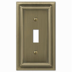 AMERTAC-WESTEK Continental Wall Plate, Brushed Brass, Metal, 1 Toggle