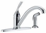 DELTA FAUCET CO Classic Series Single-Handle Kitchen Faucet, Side Spray, Chrome