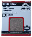 ALI INDUSTRIES Sandpaper, Extra Course 36 Grit, 9 x 11 In., 25-Ct. PAINT ALI INDUSTRIES