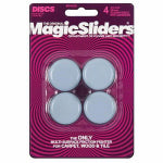 MAGIC SLIDERS L P Surface Protectors, Furniture Sliding Discs, Adhesive, 1-1/2-In., 4-Pk.