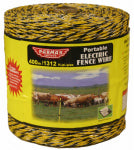 PARKER MC CRORY MFG CO Electric Fence Wire, Yellow & Black Aluminum, 1,312-Ft. Spool