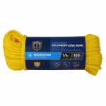 RICHELIEU AMERICA LTD. Polypropylene Rope, Hollow Core, Yellow, 1/4 In. x 100 Ft. HARDWARE & FARM SUPPLIES RICHELIEU AMERICA LTD.