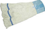 ABCO PRODUCTS 4 Ply Natural Cotton/Rayon Blend Yard Mop Head, Looped End, Wide Band, White, Green Seal Certified, Large