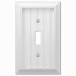 AMERTAC-WESTEK Cottage Wall Plate, White Faux Wood, 1 Toggle