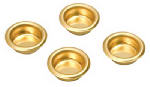L E JOHNSON Sliding Door Pull, Bright Brass Round, 3/4 In., 4-Pk.