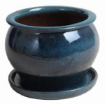 TRENDSPOT INC 8 In. Studio Planter, Ceramic, Dripping Blue LAWN & GARDEN TRENDSPOT INC