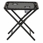 WOODARD CM LLC Sunny Isles Folding Side Table for Zero Gravity Chair, 2 Cup Holders, Graphite Gray