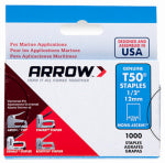 ARROW FASTENER Arrow 508M1 Staple, T50 Staple, 3/8 in W Crown, 1/2 in L Leg, Monel Staple HARDWARE & FARM SUPPLIES ARROW FASTENER   