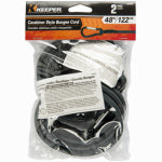 HAMPTON PRODUCTS-KEEPER Bungee Cord, Mini Carabiner Hook, Gray, 48 In., 2-Pk. AUTOMOTIVE HAMPTON PRODUCTS-KEEPER