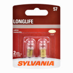 OSRAM SYLVANIA INC 57 Long Life Miniature Clear Bulb, 57LL BP2, 2-Pk. AUTOMOTIVE OSRAM SYLVANIA INC