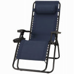 WOODARD CM LLC Verona Zero Gravity Chair, E-Coated Steel Frame, Navy